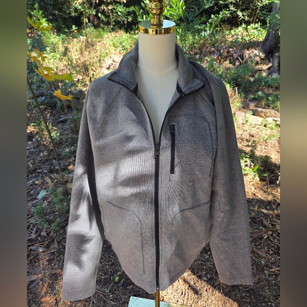 Banana Republic Mens Marled Fleece Mock Neck Gray‎ Jacket